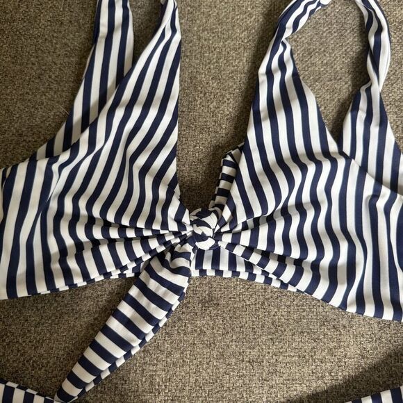 Lulus Medium Navy and white striped bikini - Picture 4 of 5